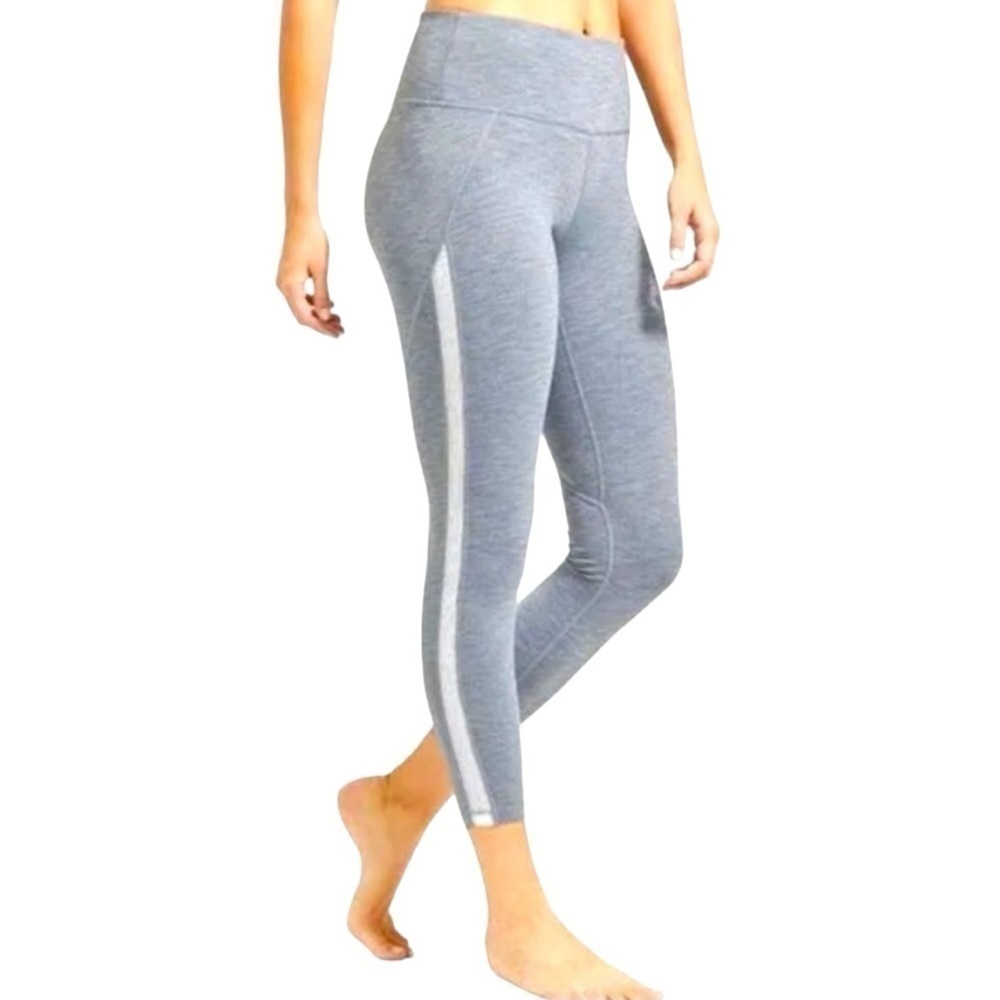 Athleta Women’s Legging High-Rise Heather Gray/White Mesh 7/8 Leg Size-S GUC